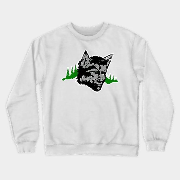 Wolf Man Forest, Camping and Hiking Crewneck Sweatshirt by Redmanrooster